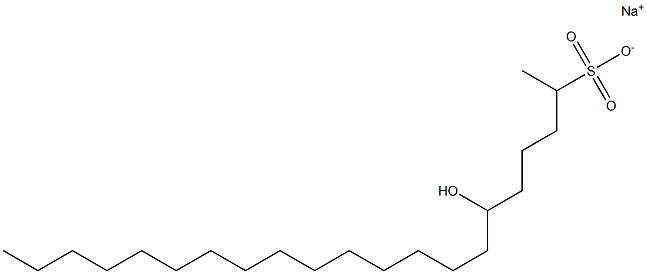 6-Hydroxyhenicosane-2-sulfonic acid sodium salt Struktur