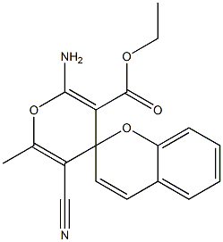 2'-Amino-5'-cyano-6'-methylspiro[2H-1-benzopyran-2,4'-[4H]pyran]-3'-carboxylic acid ethyl ester Struktur