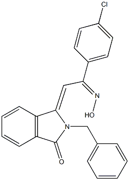 (1Z)-1-[(2E)-2-Hydroxyimino-2-(4-chlorophenyl)ethylidene]-2-benzyl-1H-isoindol-3(2H)-one Struktur