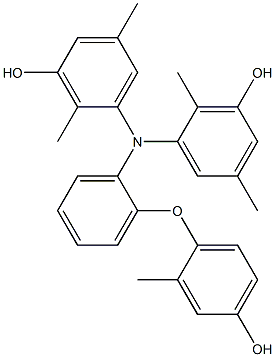 N,N-Bis(3-hydroxy-2,5-dimethylphenyl)-2-(4-hydroxy-2-methylphenoxy)benzenamine Struktur