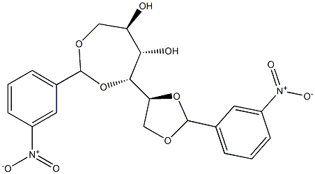 1-O,4-O:5-O,6-O-Bis(3-nitrobenzylidene)-L-glucitol Struktur