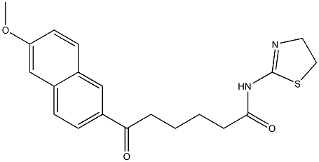 6-Oxo-N-(2-thiazolin-2-yl)-6-[6-methoxy-2-naphtyl]hexanamide Struktur