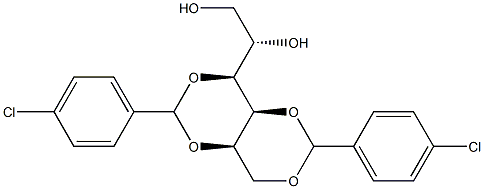 1-O,3-O:2-O,4-O-Bis(4-chlorobenzylidene)-L-glucitol Struktur