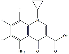 1-Cyclopropyl-6,7,8-trifluoro-5-amino-1,4-dihydro-4-oxoquinoline-3-carboxylic acid Struktur