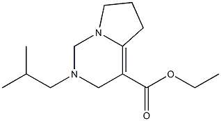 2-(2-Methylpropyl)-1,2,3,5,6,7-hexahydropyrrolo[1,2-c]pyrimidine-4-carboxylic acid ethyl ester Struktur