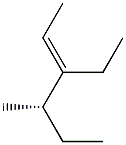 [S,(+)]-3-Ethyl-4-methyl-2-hexene Struktur