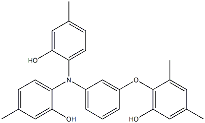 N,N-Bis(2-hydroxy-4-methylphenyl)-3-(6-hydroxy-2,4-dimethylphenoxy)benzenamine Struktur