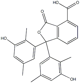 1,3-Dihydro-1,1-bis(3-hydroxy-2,5-dimethylphenyl)-3-oxoisobenzofuran-4-carboxylic acid Struktur