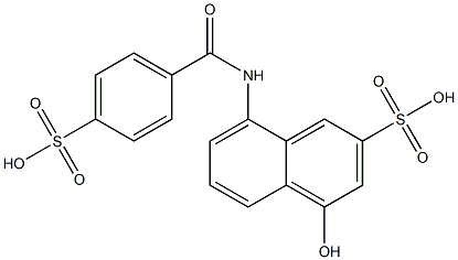 4-Hydroxy-8-[(4-sulfobenzoyl)amino]-2-naphthalenesulfonic acid Struktur