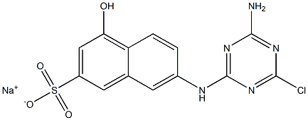 7-(4-Amino-6-chloro-1,3,5-triazin-2-ylamino)-4-hydroxy-2-naphthalenesulfonic acid sodium salt Struktur