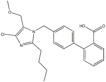 4'-[(2-Butyl-4-chloro-5-methoxymethyl-1H-imidazol-1-yl)methyl]-1,1'-biphenyl-2-carboxylic acid Struktur