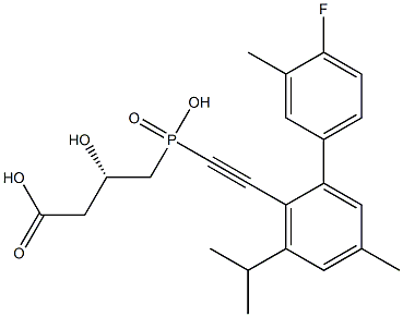 (3S)-3-Hydroxy-4-[hydroxy[[2-(4-fluoro-3-methylphenyl)-6-isopropyl-4-methylphenyl]ethynyl]phosphinyl]butyric acid Struktur