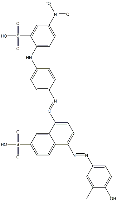 5-(4-Hydroxy-3-methylphenylazo)-8-[p-(4-nitro-2-sulfoanilino)phenylazo]-2-naphthalenesulfonic acid Struktur