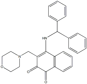 4-[(Diphenylmethyl)amino]-3-[(morpholino)methyl]naphthalene-1,2-dione Struktur