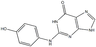 2-(4-Hydroxyphenylamino)-9H-purin-6(1H)-one Struktur