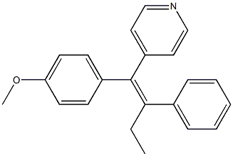 (Z)-1-(4-Methoxyphenyl)-2-phenyl-1-(4-pyridinyl)-1-butene Struktur