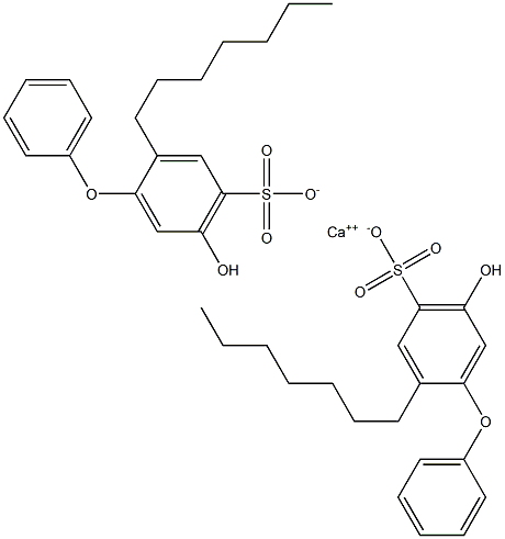 Bis(5-hydroxy-2-heptyl[oxybisbenzene]-4-sulfonic acid)calcium salt Struktur