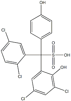 (2,5-Dichlorophenyl)(3,5-dichloro-2-hydroxyphenyl)(4-hydroxyphenyl)methanesulfonic acid Struktur