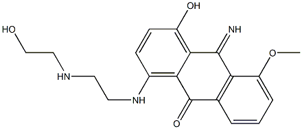 1-[2-(2-Hydroxyethylamino)ethylamino]-4-hydroxy-10-imino-5-methoxyanthracen-9(10H)-one Struktur