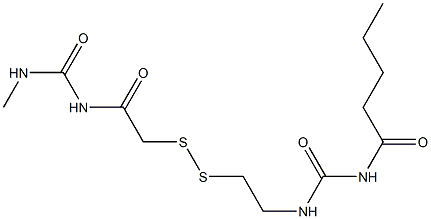 1-Pentanoyl-3-[2-[[(3-methylureido)carbonylmethyl]dithio]ethyl]urea Struktur