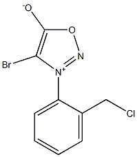 4-Bromo-3-[2-chloromethylphenyl]-1,2,3-oxadiazol-3-ium-5-olate Struktur