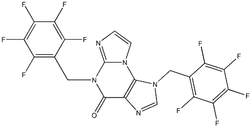 1,5-Bis(2,3,4,5,6-pentafluorobenzyl)-1H-imidazo[2,1-b]purin-4(5H)-one Struktur