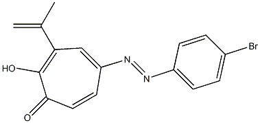 5-(4-Bromophenylazo)-2-hydroxy-3-(1-methylethenyl)-2,4,6-cycloheptatrien-1-one Struktur