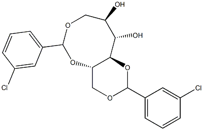 1-O,5-O:4-O,6-O-Bis(3-chlorobenzylidene)-L-glucitol Struktur