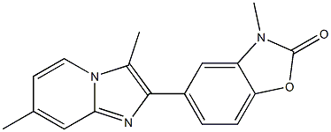 5-[3,7-Dimethyl-imidazo[1,2-a]pyridin-2-yl]-3-methyl-benzoxazol-2(3H)-one Struktur