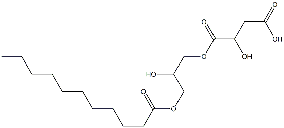 D-Malic acid hydrogen 1-(2-hydroxy-3-undecanoyloxypropyl) ester Struktur