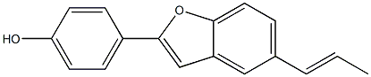 4-[5-[(E)-1-Propenyl]benzofuran-2-yl]phenol Struktur