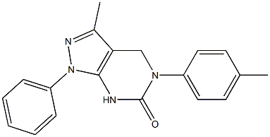 3-Methyl-1-phenyl-5-(p-tolyl)-4,5-dihydro-1H-pyrazolo[3,4-d]pyrimidin-6(7H)-one Struktur