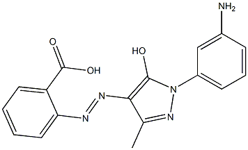 o-[1-(m-Aminophenyl)-5-hydroxy-3-methyl-1H-pyrazol-4-ylazo]benzoic acid Struktur