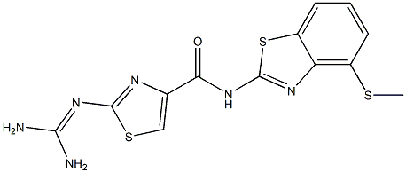 2-(Diaminomethyleneamino)-N-(4-methylthio-2-benzothiazolyl)thiazole-4-carboxamide Struktur