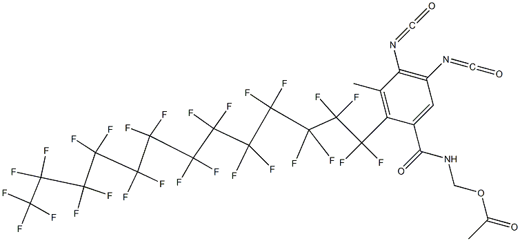 N-(Acetyloxymethyl)-2-(heptacosafluorotridecyl)-4,5-diisocyanato-3-methylbenzamide Struktur