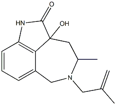 2a,4,5,6-Tetrahydro-4-methyl-2a-hydroxy-5-(2-methyl-2-propenyl)-1H-azepino[5,4,3-cd]indol-2(3H)-one Struktur