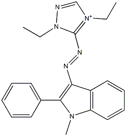 1,4-Diethyl-5-(1-methyl-2-phenyl-1H-indol-3-ylazo)-1H-1,2,4-triazol-4-ium Struktur