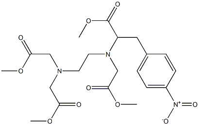 2-[N-(Methoxycarbonylmethyl)-N-[2-[bis(methoxycarbonylmethyl)amino]ethyl]amino]-3-(4-nitrophenyl)propionic acid methyl ester Struktur