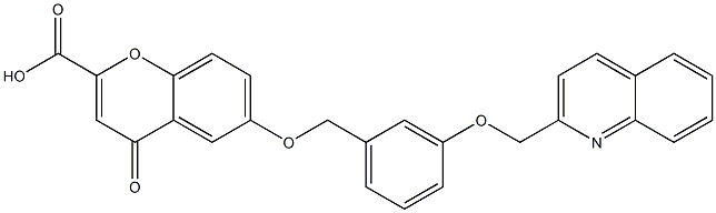 6-[3-[(2-Quinolinyl)methoxy]benzyloxy]-4-oxo-4H-1-benzopyran-2-carboxylic acid Struktur