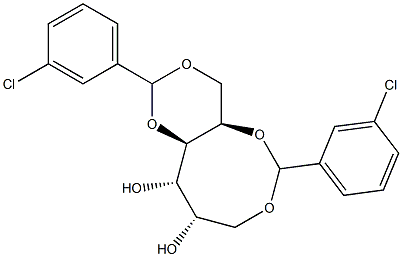 1-O,3-O:2-O,6-O-Bis(3-chlorobenzylidene)-L-glucitol Struktur