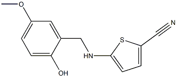 5-(2-Hydroxy-5-methoxybenzylamino)thiophene-2-carbonitrile Struktur