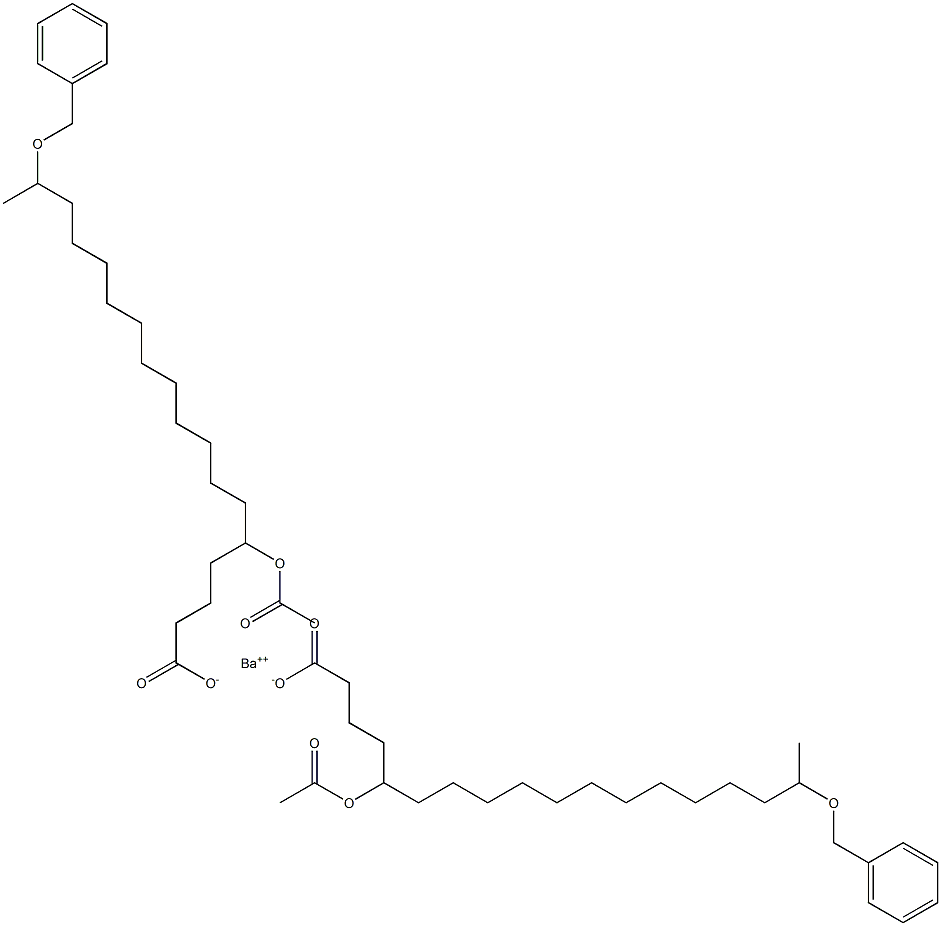 Bis(17-benzyloxy-5-acetyloxystearic acid)barium salt Struktur