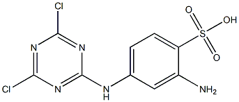 2-Amino-4-(4,6-dichloro-1,3,5-triazin-2-ylamino)benzenesulfonic acid Struktur