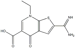 2-[Aminoiminomethyl]-4,7-dihydro-7-ethyl-4-oxothieno[2,3-b]pyridine-5-carboxylic acid Struktur