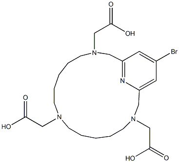 19-Bromo-3,9,15,21-tetraazabicyclo[15.3.1]henicosa-1(21),17,19-triene-3,9,15-triacetic acid Struktur