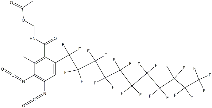 N-(Acetyloxymethyl)-2-(tricosafluoroundecyl)-4,5-diisocyanato-6-methylbenzamide Struktur