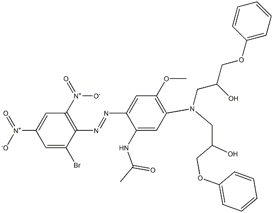 N-[2-(2-Bromo-4,6-dinitrophenylazo)-5-[N,N-bis(2-hydroxy-3-phenoxypropyl)amino]-4-methoxyphenyl]acetamide Struktur