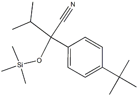 2-(4-tert-Butylphenyl)-3-methyl-2-(trimethylsilyloxy)butyronitrile Struktur