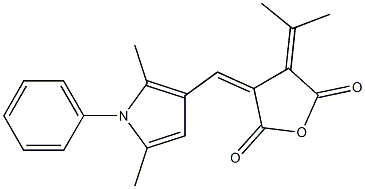 3,4-Dihydro-3-isopropylidene-4-[(2,5-dimethyl-1-phenyl-1H-pyrrol-3-yl)methylene]furan-2,5-dione Struktur