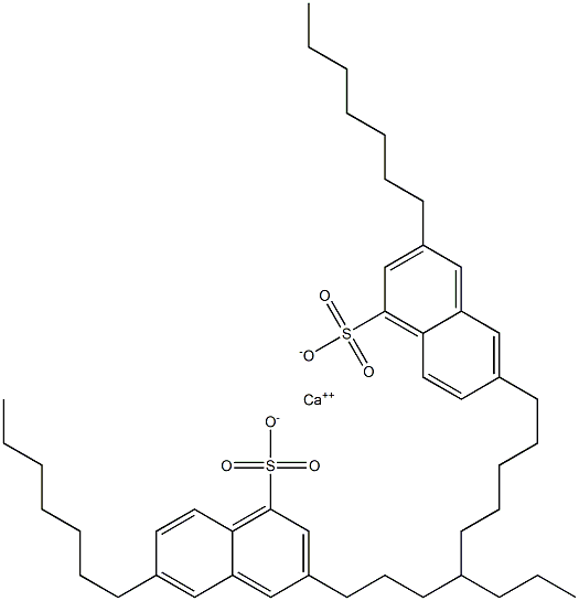 Bis(3,6-diheptyl-1-naphthalenesulfonic acid)calcium salt Struktur